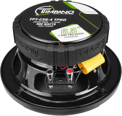Timpano 6.5 Inch Car Coaxial Speaker 600 Watts Max TPT-CX6-4 TPRO, PRO Audio 2-Way 4 Ohm Premium Speaker, Grill Included - Great for Car Stereo Sound System (Single) in Kuwait