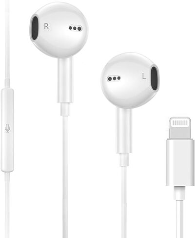 1Pack Wired Headphones for iPhone Earbuds/Earphones with Lightning Connector Built-in Remote to Control Music, Phone Calls & Volume Headsets Compatible with iPhone 14 13 12 11 Pro Max XS XR X 8 7 Plus in Kuwait