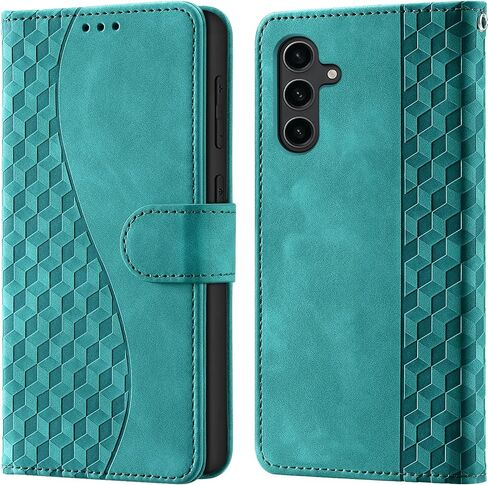 حافظة محفظة لهاتف Samsung Galaxy S25 Plus / S24 Plus مع حامل بطاقة، RFID تحجب فتحات الائتمان، غطاء هاتف مقاوم للصدمات مناسب لهاتف Samsung S25 Plus، تركواز in Kuwait