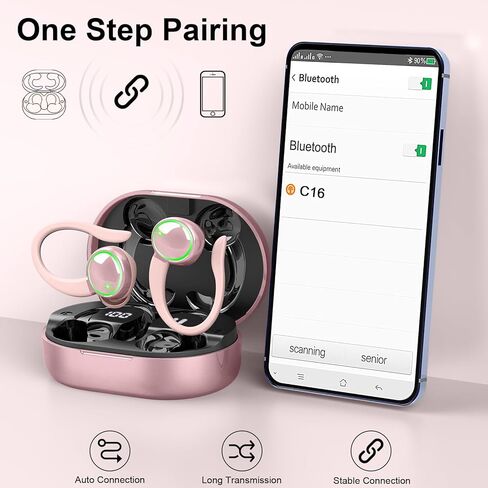 سماعات أذن لاسلكية من ماتاست، سماعات رأس بلوتوث رياضية، سماعات أذن عميقة للياقة البدنية والجري في صالة الألعاب الرياضية، سماعات تشغيل فوق الأذن مع ميكروفون لإلغاء الضوضاء، مقاومة للماء IP7 in Kuwait