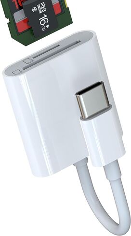 USB C SD Card Reader(2in1) Micro SD TF Camera Memory Adapter Compatible for Samsung Galaxy for iPhone15 Pro Max for iPad Air MacBook Type-C Compact Flash Drive Multiport Thunderbolt 4 Dongle in Kuwait