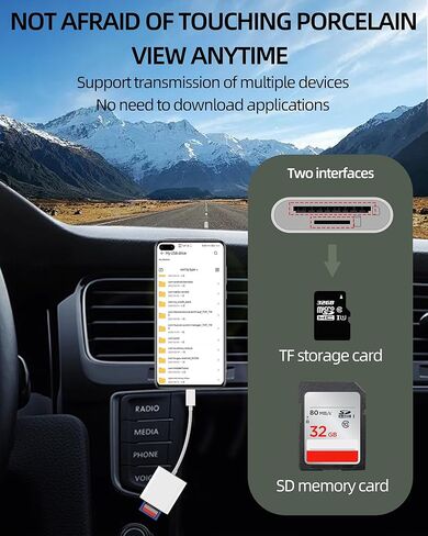 USB C SD Card Reader(2in1) Micro SD TF Camera Memory Adapter Compatible for Samsung Galaxy for iPhone15 Pro Max for iPad Air MacBook Type-C Compact Flash Drive Multiport Thunderbolt 4 Dongle in Kuwait