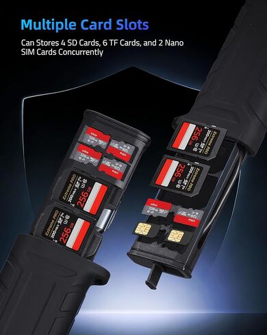 محول قارئ بطاقات SD عالي السرعة 2 في 1، USB 3.2، UHS-Ⅱ، نوع C، SD 4.0/Micro SD/TF/Nano وقارئ بطاقات وحامل للكاميرات والهواتف الذكية والطائرات بدون طيار وكاميرات الحركة in Kuwait