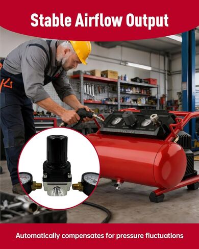 Air Compressor Regulator Fit for Craftsman for DeWalt for DeVilbiss 1/4" NPT Inlet/Outlet, 1/8" NPT Gauge Port, 4 Port Pressure Regulator 0-150 PSI Adjustable in Saudi Arabia