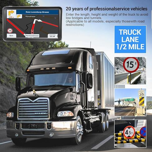 GPS Navigator for Car Truck RV,Navigation System 9 Inch Touchscreen with，2025 Maps (Free Lifetime Updates) Support Voice Turn Direction Guidance/Speed and Red Light Warning/Custom Truck Routing in Kuwait