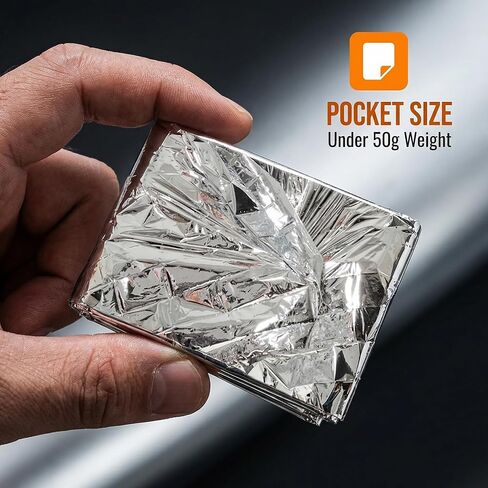 Emergency Thermal Blanket, Lightweight Survival Foil Blanket for Camping, Hiking, Outdoor, First Aid & Emergency Use, Compact Silver Reflective Blanket in Kuwait