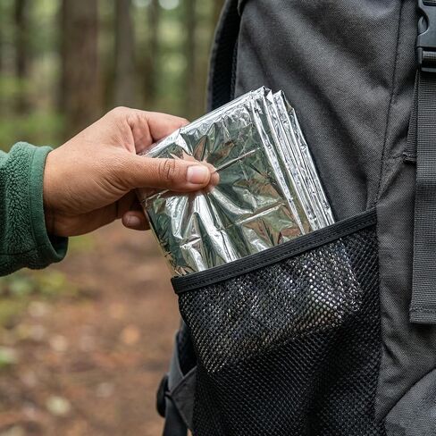 Emergency Thermal Blanket, Lightweight Survival Foil Blanket for Camping, Hiking, Outdoor, First Aid & Emergency Use, Compact Silver Reflective Blanket in Kuwait