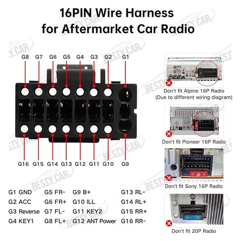 16pin Car Radio Stereo Power Retrofit Wiring Harness Adapter fits for Mazda CX-7 CX-9 2007-2015 Support Factory Bose Amplifier and Backup Camera in Kuwait
