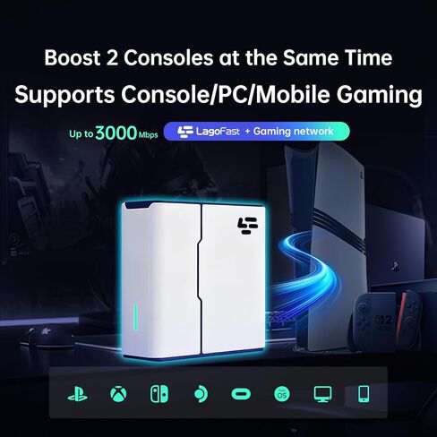 جهاز توجيه Turbo للألعاب ومعزز موسع WiFi، مسرع الألعاب لأجهزة PS5، وPS4، وXbox، وSwitch 2 والكمبيوتر الشخصي، وانخفاض مستوى Ping & Lag للألعاب عبر الإنترنت، ويتضمن خطة أساسية لكبار الشخصيات لمدة 90 يومًا in Kuwait