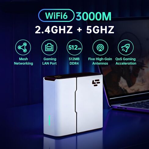 جهاز توجيه Turbo للألعاب ومعزز موسع WiFi، مسرع الألعاب لأجهزة PS5، وPS4، وXbox، وSwitch 2 والكمبيوتر الشخصي، وانخفاض مستوى Ping & Lag للألعاب عبر الإنترنت، ويتضمن خطة أساسية لكبار الشخصيات لمدة 90 يومًا in Kuwait
