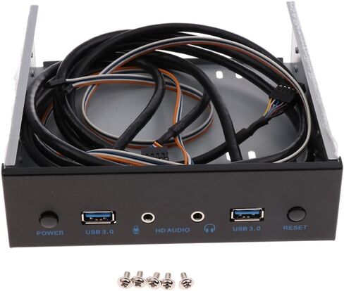 لوحة أمامية USB 3.0 Hub - 2 منفذ توسيع خليج قوس مع صوت HD وزر الطاقة لحقيبة الكمبيوتر in Kuwait