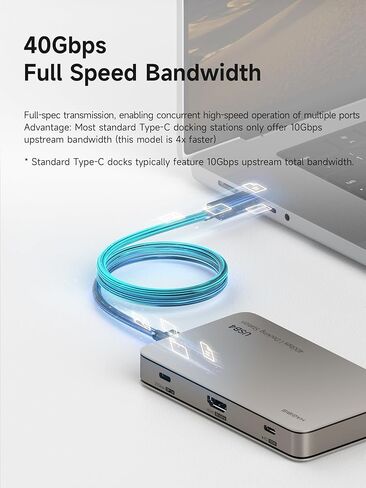 Hagibis USB4 Docking Station, 40Gbps USB C Triple Display Hub with 8K@60Hz HDMI, 100W PD, 20Gbps DP1.4 7.5W USB4 Downstream Port and 4 10Gbps USB3.2 for MacBook Pro Air Laptops Thunderbolt 4/5 Dock in Kuwait