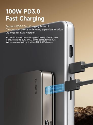 Hagibis USB4 Docking Station, 40Gbps USB C Triple Display Hub with 8K@60Hz HDMI, 100W PD, 20Gbps DP1.4 7.5W USB4 Downstream Port and 4 10Gbps USB3.2 for MacBook Pro Air Laptops Thunderbolt 4/5 Dock in Kuwait