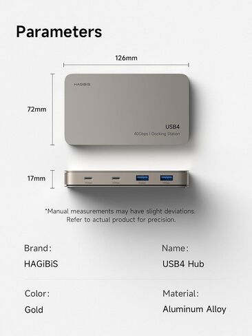 Hagibis USB4 Docking Station, 40Gbps USB C Triple Display Hub with 8K@60Hz HDMI, 100W PD, 20Gbps DP1.4 7.5W USB4 Downstream Port and 4 10Gbps USB3.2 for MacBook Pro Air Laptops Thunderbolt 4/5 Dock in Kuwait