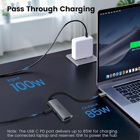 MOGOOD USB C to HDMI Adapter (4K@60Hz) 3.0 USB-C Hub with 100W Power Delivery for MacBook Pro/Air, iPad Pro, Pixelbook, XPS, Galaxy, iPhone 17/16/15, Compatible with Thunderbolt 3/4/5 in Kuwait