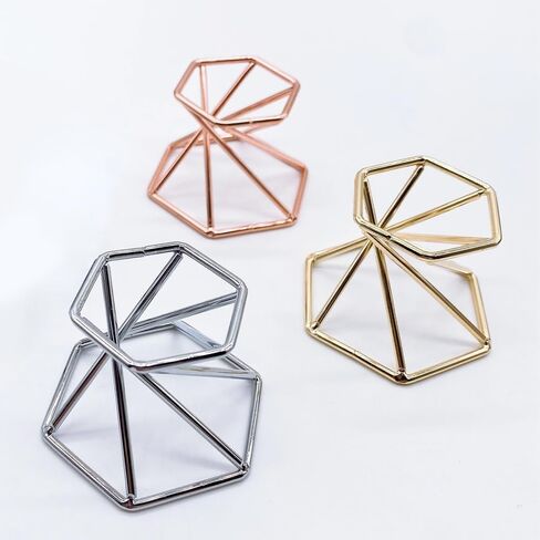 3 PCS Hexagon Metal Display Stand Photography Props Spherical Decorative Glass Ball Base in Kuwait