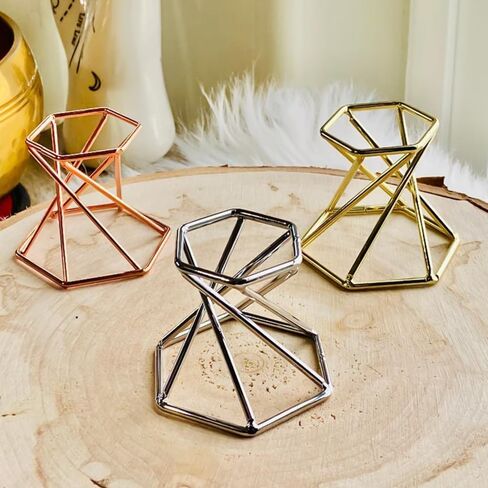 3 PCS Hexagon Metal Display Stand Photography Props Spherical Decorative Glass Ball Base in Kuwait
