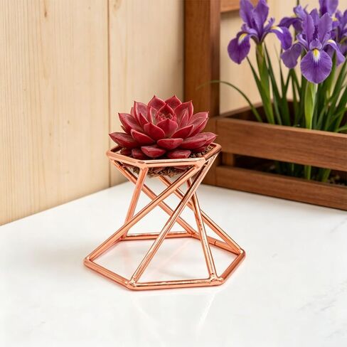 3 PCS Hexagon Metal Display Stand Photography Props Spherical Decorative Glass Ball Base in Kuwait