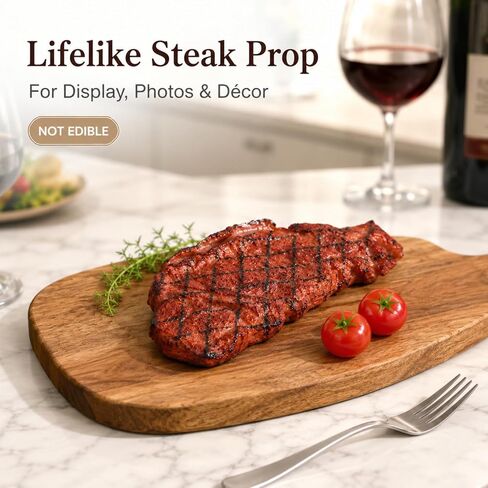 jojofuny 3 Pcs Fake Steak Props, Realistic Artificial Grilled Steak Model, Cooked Meat Food Replica with Grill Marks, Display Only for Food Photography, Restaurant Menu Display, Kitchen Decor in Kuwait