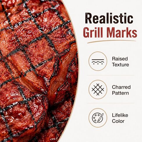 jojofuny 3 Pcs Fake Steak Props, Realistic Artificial Grilled Steak Model, Cooked Meat Food Replica with Grill Marks, Display Only for Food Photography, Restaurant Menu Display, Kitchen Decor in Kuwait