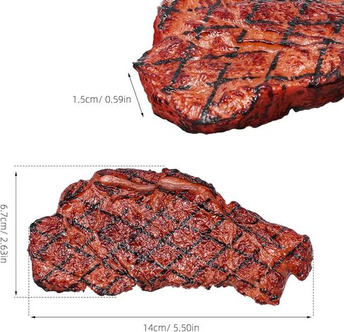 jojofuny 3 Pcs Fake Steak Props, Realistic Artificial Grilled Steak Model, Cooked Meat Food Replica with Grill Marks, Display Only for Food Photography, Restaurant Menu Display, Kitchen Decor in Kuwait