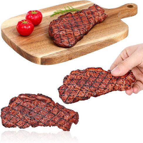 jojofuny 3 Pcs Fake Steak Props, Realistic Artificial Grilled Steak Model, Cooked Meat Food Replica with Grill Marks, Display Only for Food Photography, Restaurant Menu Display, Kitchen Decor in Kuwait