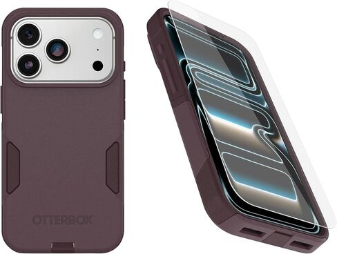 حزمة OtterBox iPhone 17 Pro (فقط): حافظة MagSafe وواقي الشاشة من سلسلة Commuter - فرشاة الميرمية (أخضر) - مغناطيس مدمج - رفيع وواقي - مع حماية للمنافذ in Kuwait