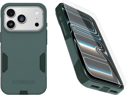 OtterBox iPhone 17 Pro (Only) Bundle: Commuter Series MagSafe Case & Screen Protector - Sagebrush (Green) - Built-in Magnets - Thin & Protective - with Port Protection in Saudi Arabia
