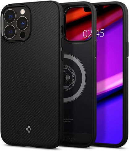 Spigen Mag Armor (MagFit) متوافق مع MagSafe المصمم لهاتف iPhone 13 Pro Max Case (2020) - أسود مطفي in Kuwait