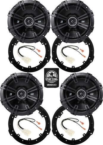 مكبرات صوت KICKER مقاس 6.75 بوصة لمجموعة ترقية Ford Fiesta 2011-2019 - 4 عبوات من سلسلة DS مع محولات وحزام، مكبر صوت محوري 6 3/4 أمامي وخلفي للسيارة DSC6704، 43DSC6704 in Kuwait