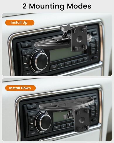 OHLPRO CD Mount for CarPlay Screen 16mm Ball Adapter, 360° Rotatable CD Slot Mount Compatible with 7-10 Inch Portable Wireless CarPlay Screen for Car, Tool-Free CD Player Mount, Black in Kuwait