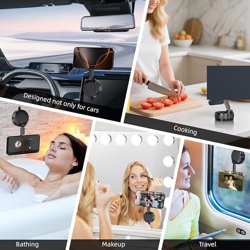 حامل هاتف سيارة مغناطيسي من Jikasho لـ Magsafe، بدون استخدام اليدين قابل للتعديل بزاوية 360 درجة، حامل هاتف للسيارة/صالة الألعاب الرياضية/المرآة/سطح أملس، متوافق مع iPhone وAndroid (قاعدة دوارة سوداء 360 درجة) in Kuwait