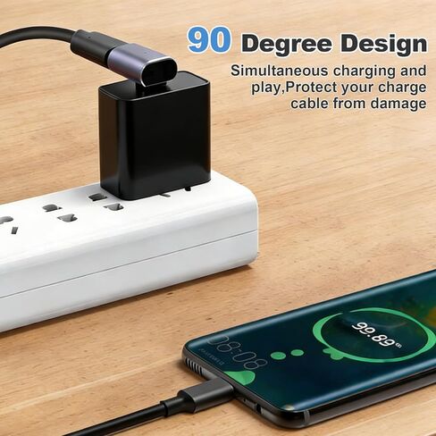 3 Pack USB C Right Angle Adapter Set, 90 Degree USB-C Supporting 40Gbps Data, 100W Power Delivery, 8K@60Hz Video, Compatible with Steam Deck, ROG Ally, Switch, Laptops, Tablets, Phones in Kuwait