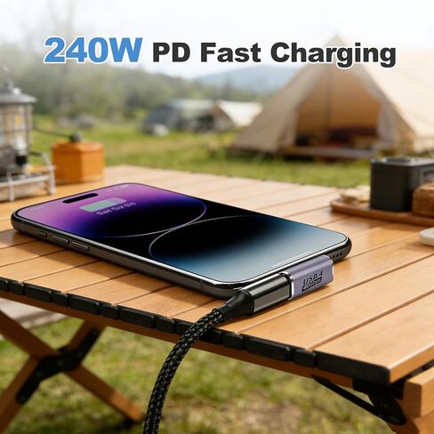 3 Pack USB C Right Angle Adapter Set, 90 Degree USB-C Supporting 40Gbps Data, 100W Power Delivery, 8K@60Hz Video, Compatible with Steam Deck, ROG Ally, Switch, Laptops, Tablets, Phones in Kuwait