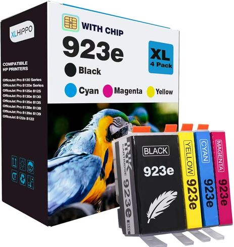 923XL 923e Ink Cartridges for HP Printers 8120e 8130e Series Replacement for HP 923e 923 923XL Ink Cartridges, Compatible for OfficeJet Pro 8125e 8135e 8138e 8139e 8135 8139 8130 e |4 Pack in Kuwait