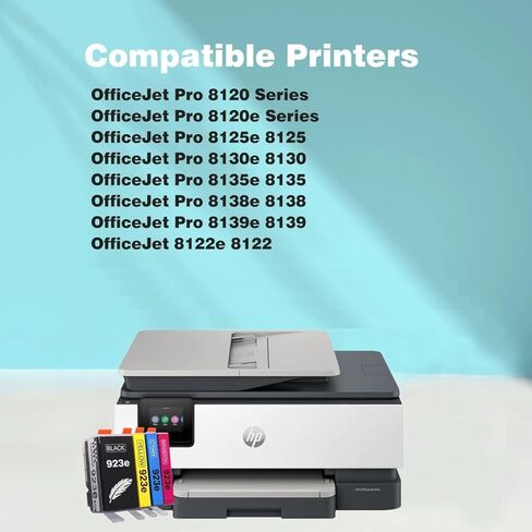 923XL 923e Ink Cartridges for HP Printers 8120e 8130e Series Replacement for HP 923e 923 923XL Ink Cartridges, Compatible for OfficeJet Pro 8125e 8135e 8138e 8139e 8135 8139 8130 e |4 Pack in Kuwait