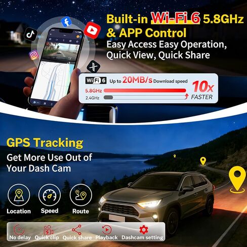 كاميرا أمامية 4K داش تناسب 2022-2025 Toyota RAV4 LE Limited SE Adventure XLE XSE (الموديل B)(مع فتحة تهوية)، سهلة التركيب، كاميرا فيديو 2160P HDR، نمط OEM، تسجيل حلقي، GPS، 5.8GWiFi، G-Sensor in Kuwait