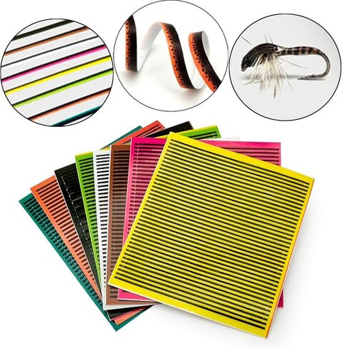 8Pcs Fly Tying Materials Synthetic Peacock Quill Portable Accessories, Tying Sticker, Realistic Lightweight, Lure Making Wrap in Kuwait