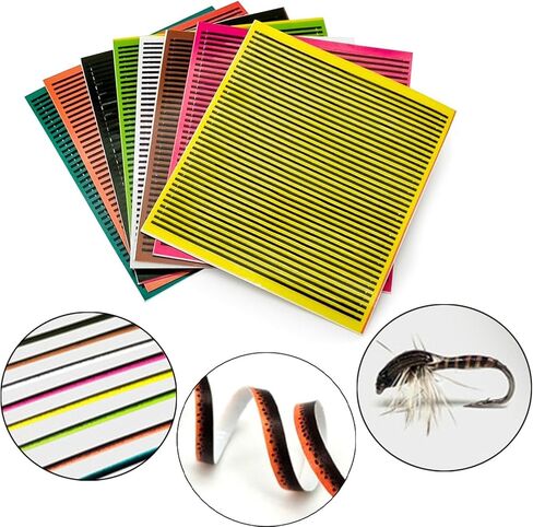 8Pcs Fly Tying Materials Synthetic Peacock Quill Portable Accessories, Tying Sticker, Realistic Lightweight, Lure Making Wrap in Kuwait