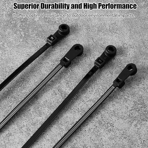 100 قطعة ربطة عنق بسحاب أسود مع فتحة لولبية، ربطات عنق بلاستيكية كهربائية بوزن 7.5 بوصة، رأس قابل للتركيب بوزن 75 رطل، ربطة عنق بسحاب من النايلون متعددة الأغراض للاستخدام الداخلي والخارجي والمنزل والمكتب والتثبيت اليومي in Kuwait
