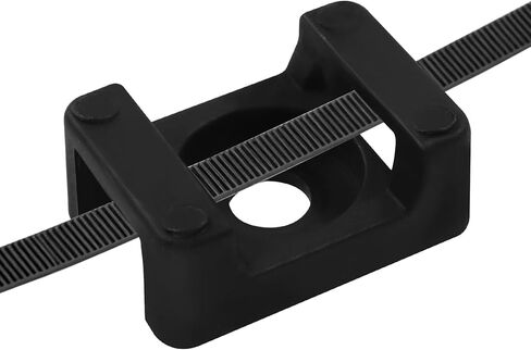 100Pcs Black Zip Tie Mounts - M5 Screw Hole Cable Tie Mounts Wire Fasteners Zip Tie Anchor for Home/Office/Outdoor in Kuwait