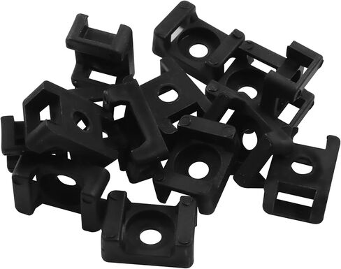 100Pcs Black Zip Tie Mounts - M5 Screw Hole Cable Tie Mounts Wire Fasteners Zip Tie Anchor for Home/Office/Outdoor in Kuwait