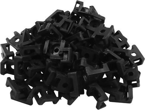 100Pcs Black Zip Tie Mounts - M5 Screw Hole Cable Tie Mounts Wire Fasteners Zip Tie Anchor for Home/Office/Outdoor in Kuwait