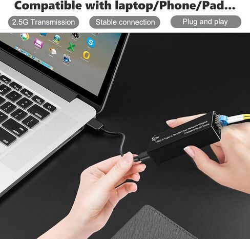 محول شبكة ألياف USB صغير C إلى 2.5G، USB3.0 Type-C 5V إلى 2.5G Base-X SFP محول إيثرنت الألياف البصرية، يدعم Windows/Linux، لأجهزة الكمبيوتر المحمول/الكمبيوتر الشخصي/الكمبيوتر اللوحي in Kuwait