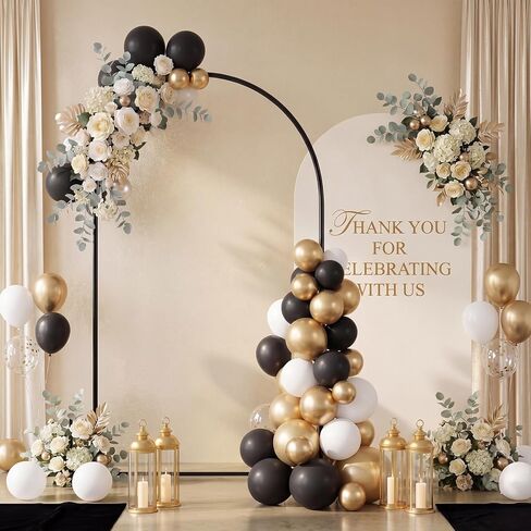 1 Pack Wedding Arch Backdrop Stand 7.2FT Black Metal Balloon Stand Assembly Arch Frame for Wedding Birthday Ceremony Baby Shower Balloon Photo Decorations in Saudi Arabia