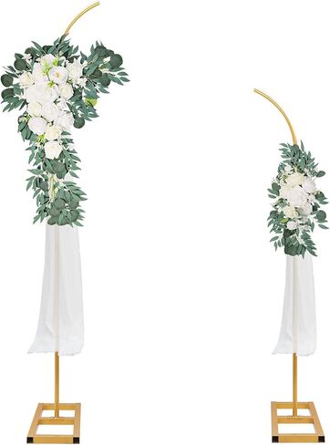 Metal Wedding Arch Backdrop Stand Set of 2, Gold Curved Top Wedding Arch Frames (7.2FT/6FT),Wedding Arches for Ceremony, Birthday, Anniversary, Bridal, Baby Shower Flower Arch Stand in Kuwait