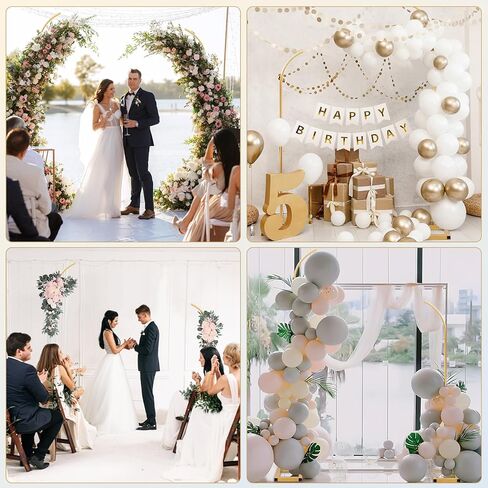 Metal Wedding Arch Backdrop Stand Set of 2, Gold Curved Top Wedding Arch Frames (7.2FT/6FT),Wedding Arches for Ceremony, Birthday, Anniversary, Bridal, Baby Shower Flower Arch Stand in Kuwait