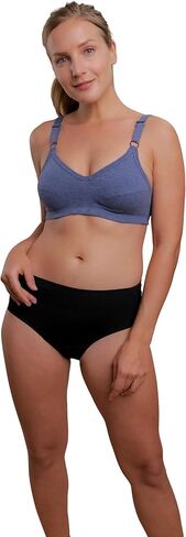 Cottonique Women's Latex-Free Waist Brief made from 100% Organic Cotton (2/pack | Black) in Saudi Arabia