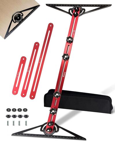 TANYO Stair Tread Template Tool, 8" to 60" Aluminum Stair Tread Jig for Accurately Measuring Angle, Length & Depth. Precision Stair Gauge Measuring Tool for Stairs, Floor, Cabinets in Saudi Arabia