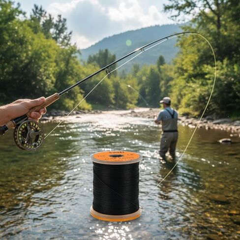 Fly Tying Thread for Fishing, 200D Black, 100 Yard, Fluorescent Bass Hook Line, Accessories for Fly Tying Materials in Kuwait